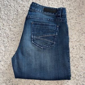 Rock & Roll Cowgirl Boyfriend Blue Denim Jeans 31x34 Exact Measurements In Pics